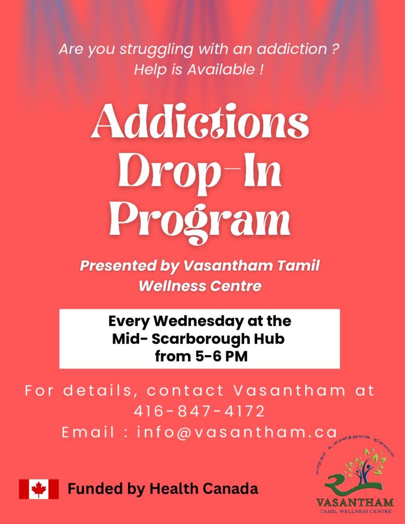 Addiction Drop-In Program Every Wednesday – Vasantham – A Tamil ...